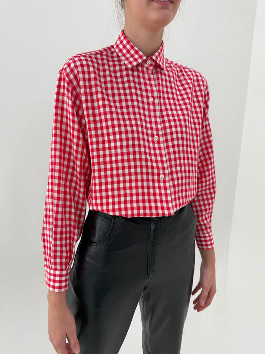 Cămașa vintage italian din bumbac premium gros gingham
