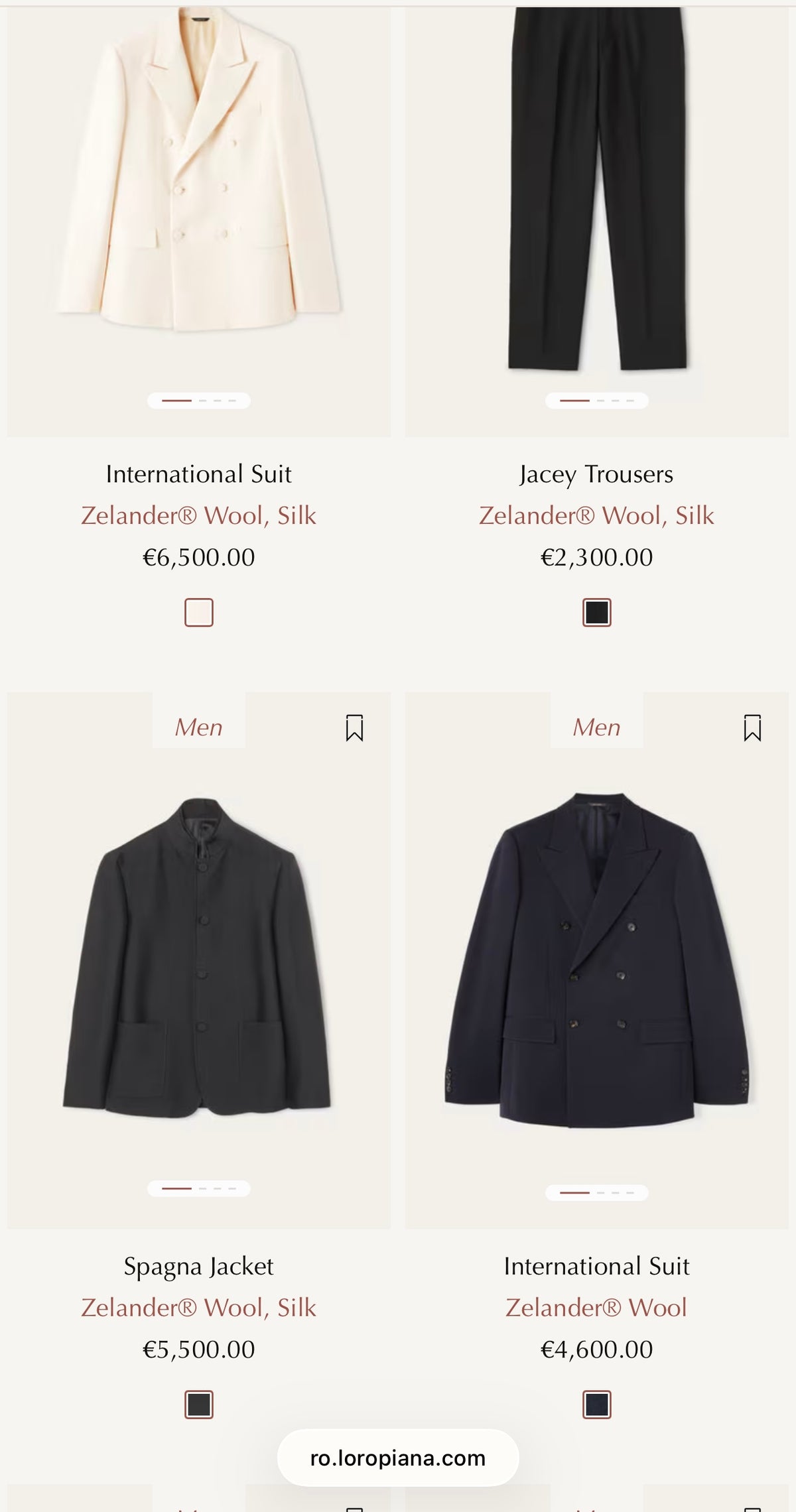 Costum Loro Piana în carouri fine alb negru din lana merino Zeelander