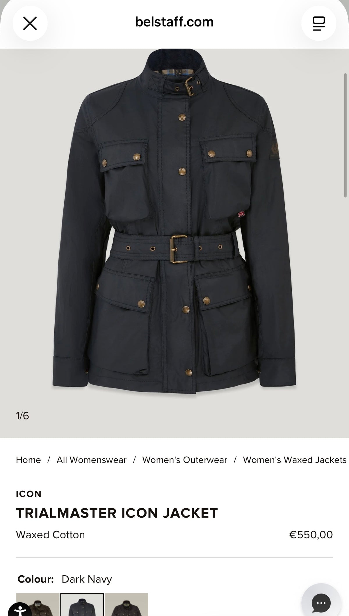 Geaca de brand luxury Belstaff matlasată light padded cu talie marcată elastică impermeabilă