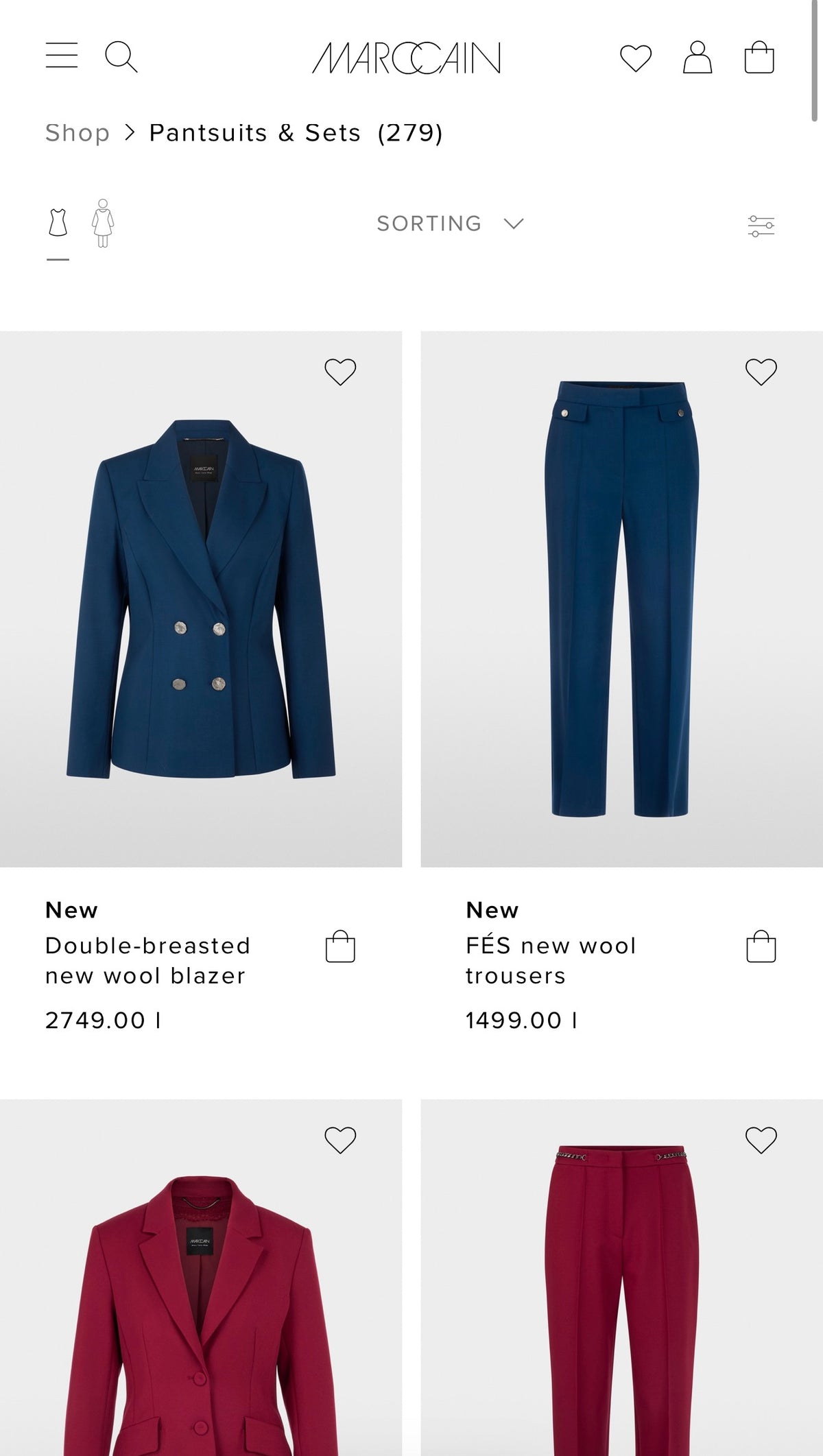 Deux piece Marc Cain luxury tall din lana excepțională cu fustă creion și sacou cambrat