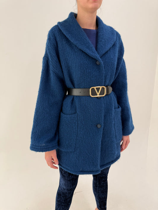 Palton Missoni vintage în croi oversized din mohair și lana căptușit cu mătase naturală