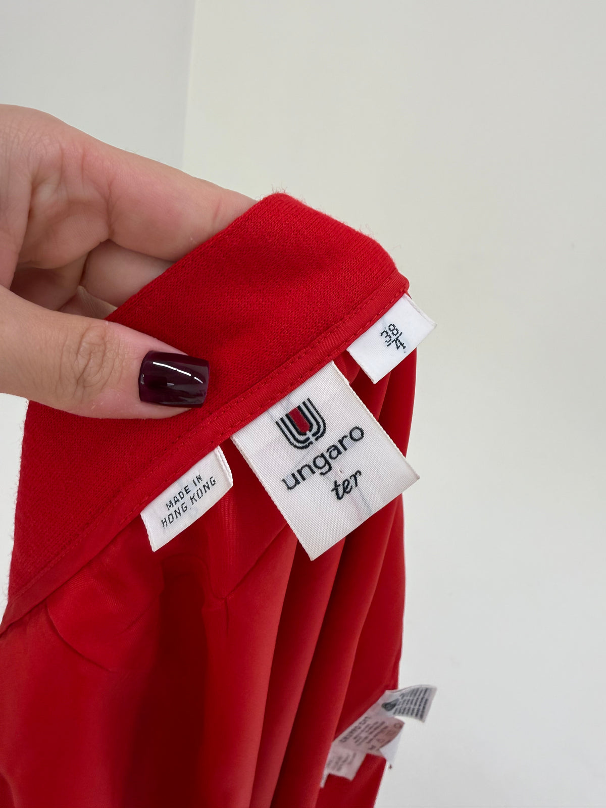 Fustă vintage Ungaro în croi drapat ultra chic petrecut din lana extrafina pura certificată