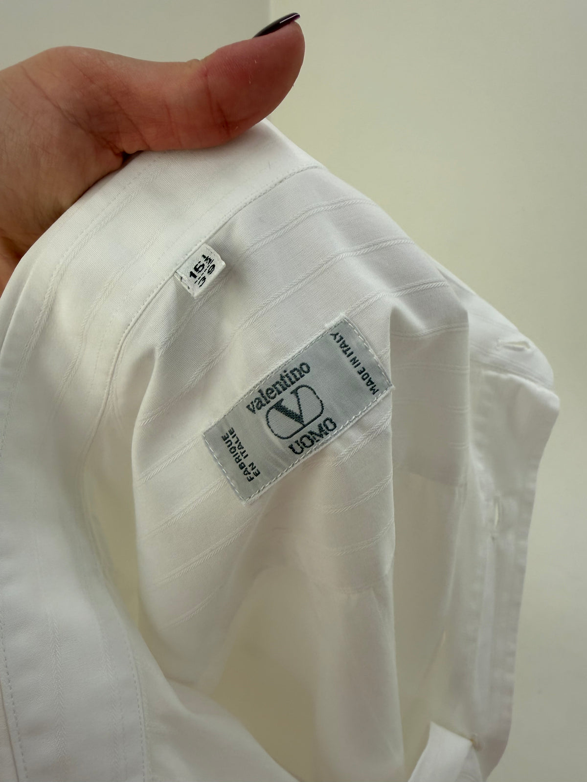 Cămașa Valentino albă din poplin de bumbac în croi lejer