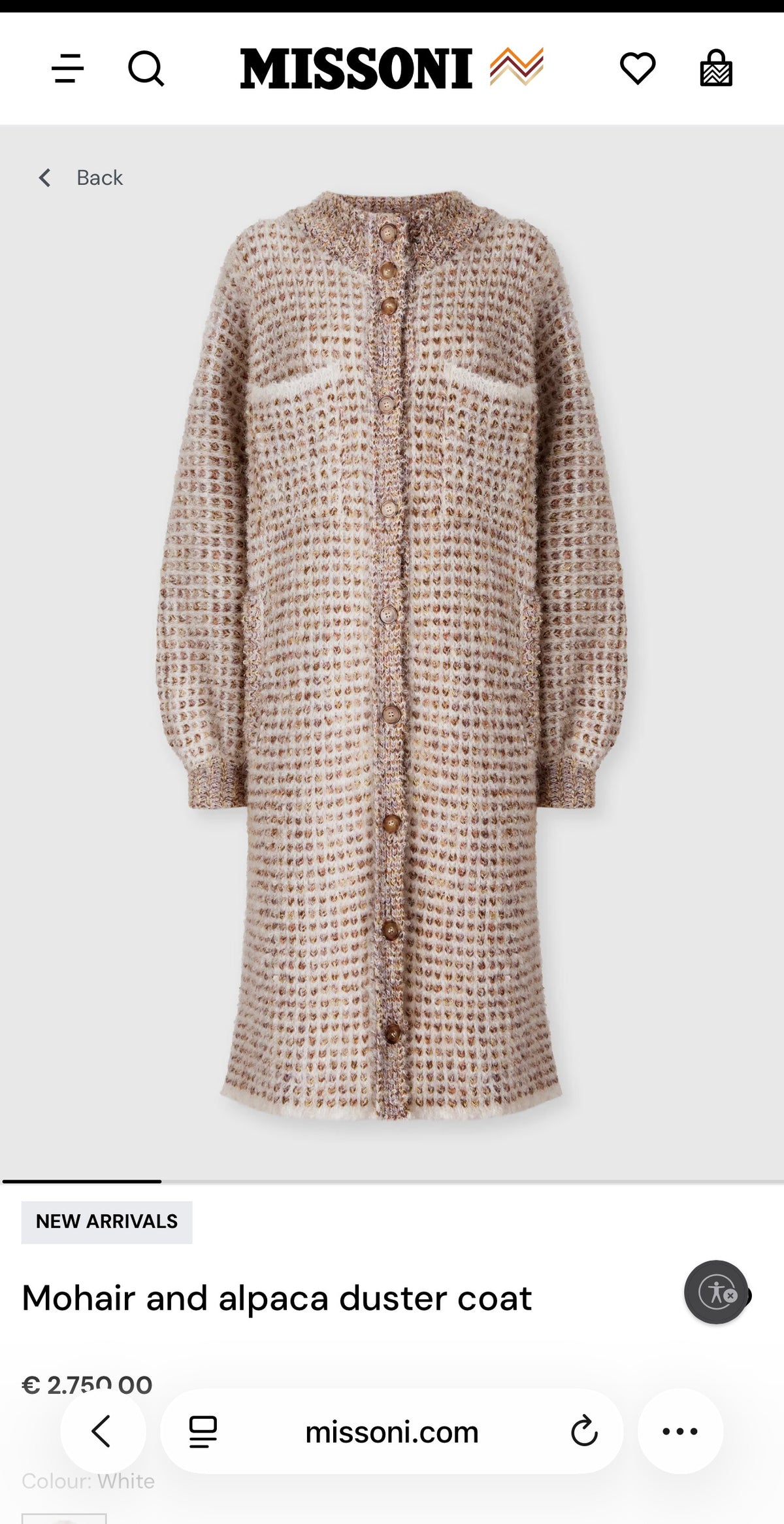 Palton Missoni vintage în croi oversized din mohair și lana căptușit cu mătase naturală