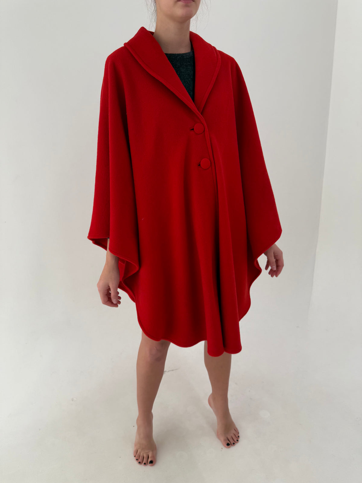 Capa italiană high end din lana cu cașmir cherry red