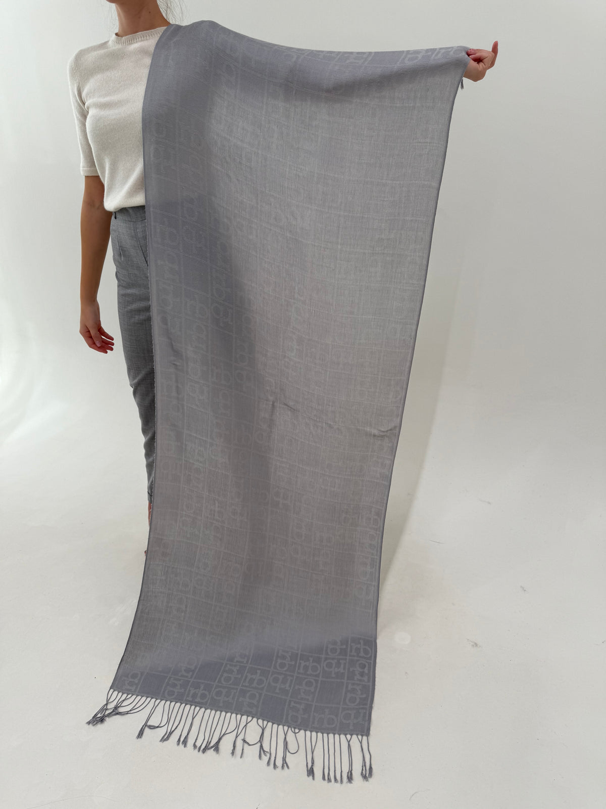 Shawl silver gray Rocco Barocco