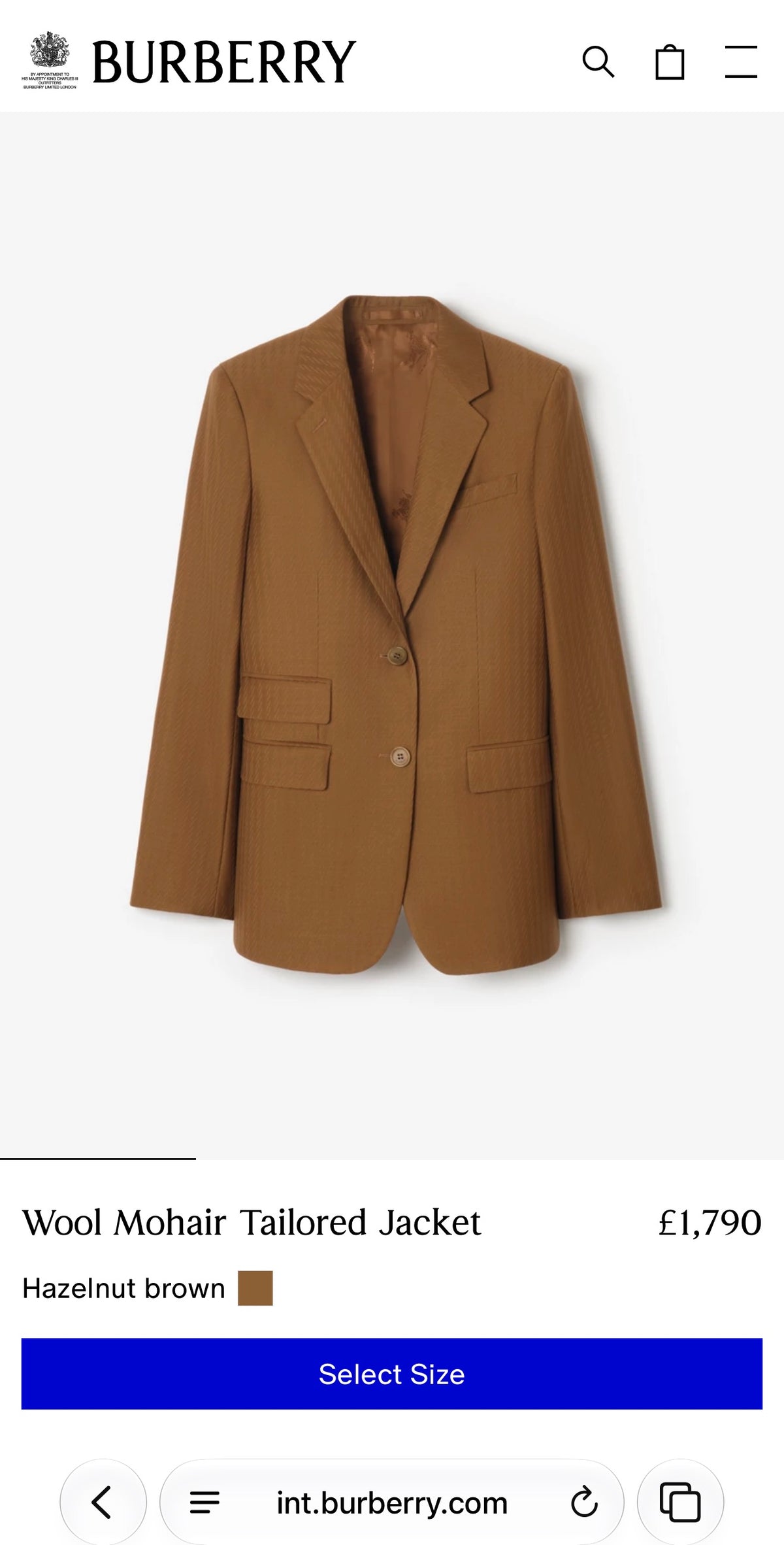 Sacou Burberry Navy din stofă de lana și cașmir cu nasturi aurii cu logoul brandului