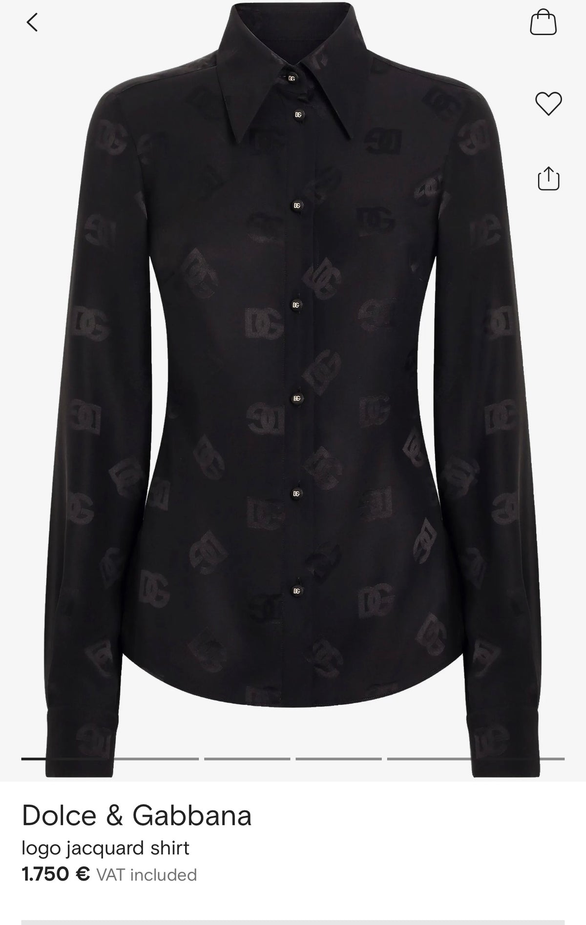 Cămașa neagră Dolce&Gabbana din poplin de bumbac