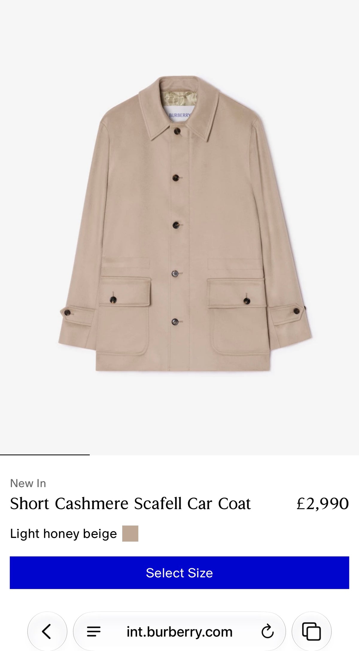 Jacheta Burberry ‘Car Coat’ ultra luxury vintage 100% camel hair