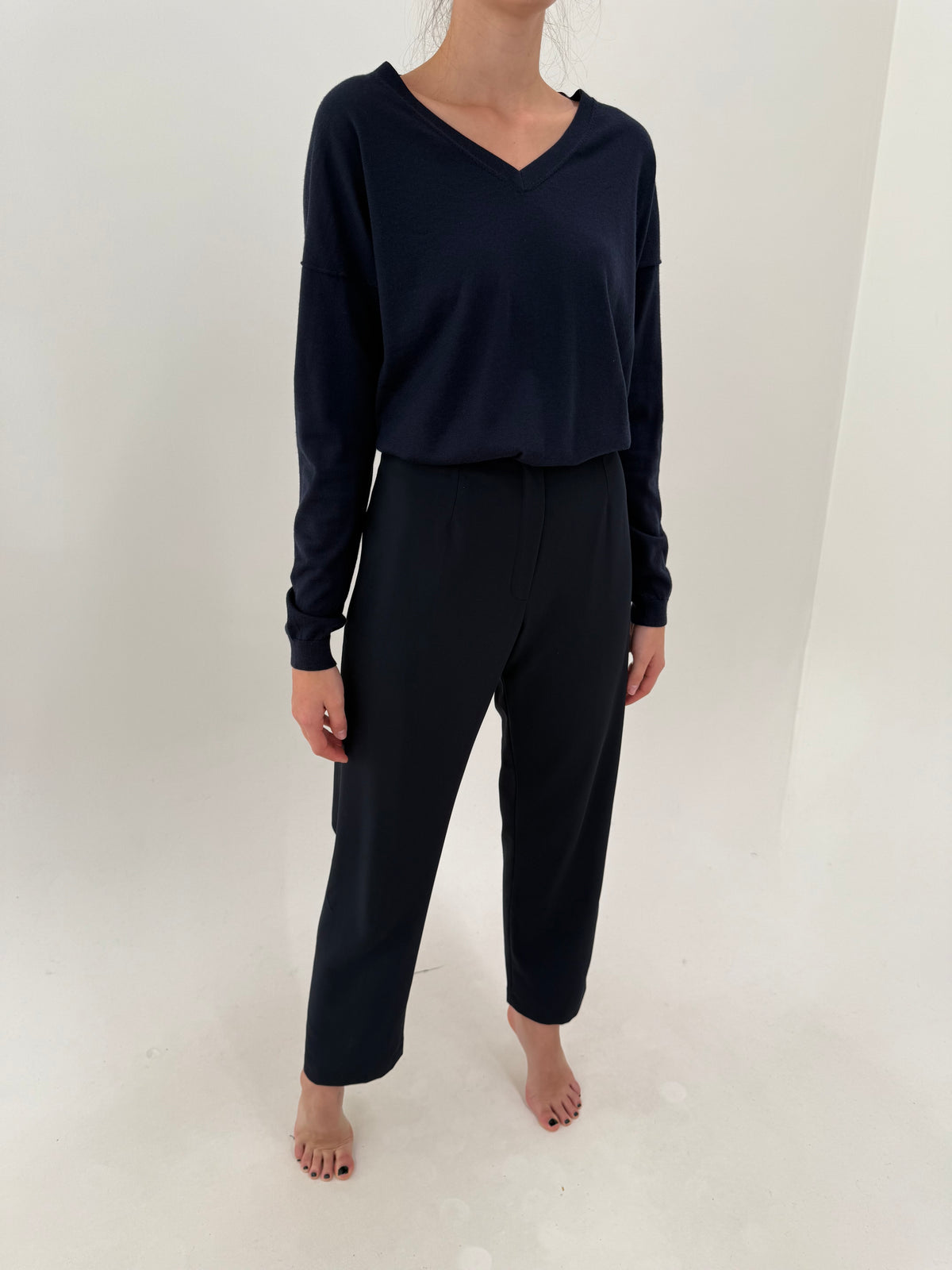 Pantaloni clasici din stofă plină de lana extrafina ultra confort
