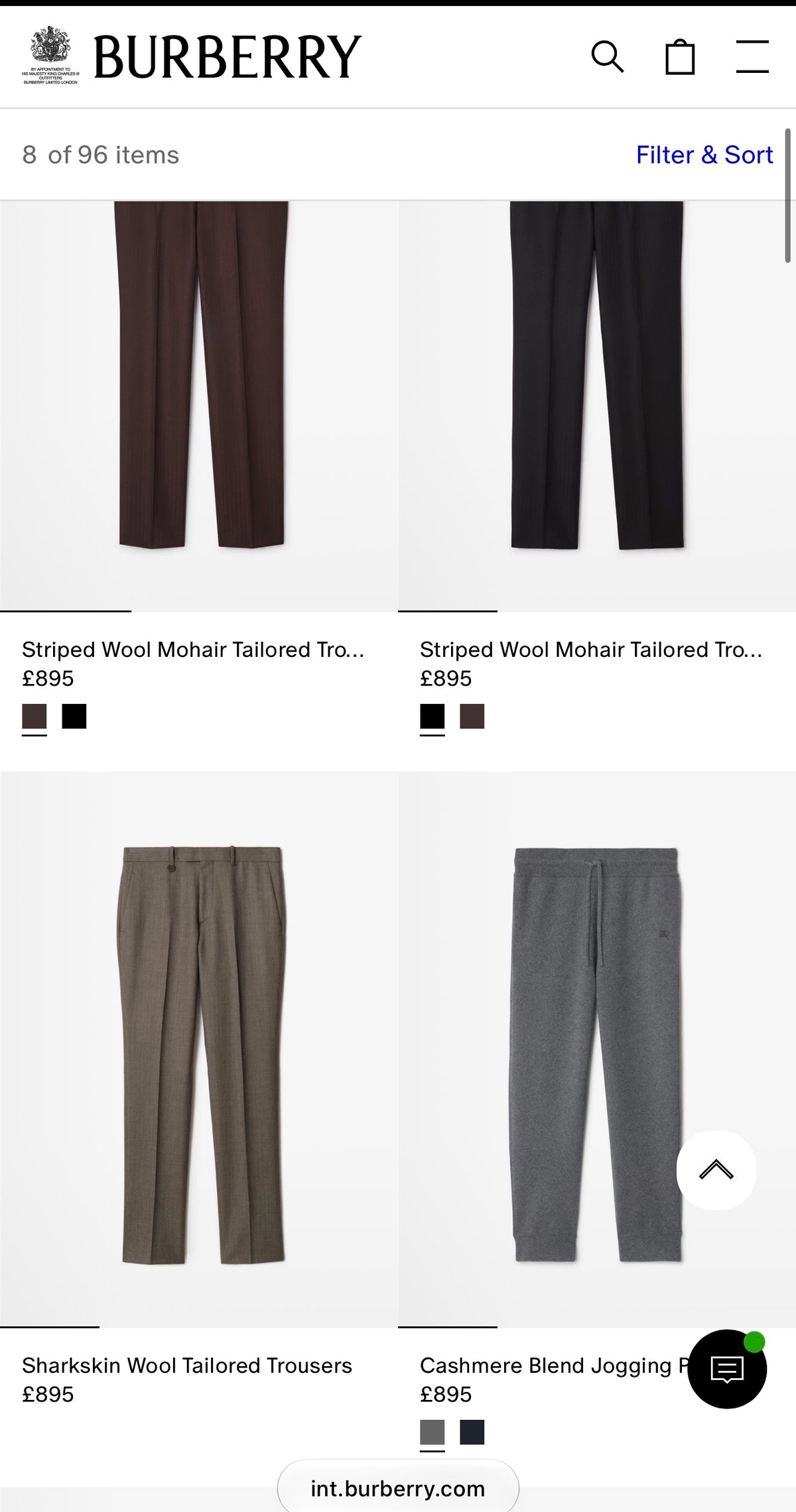 Pantaloni Burberry din lana extrafina super 120’s cu pense Navy blue