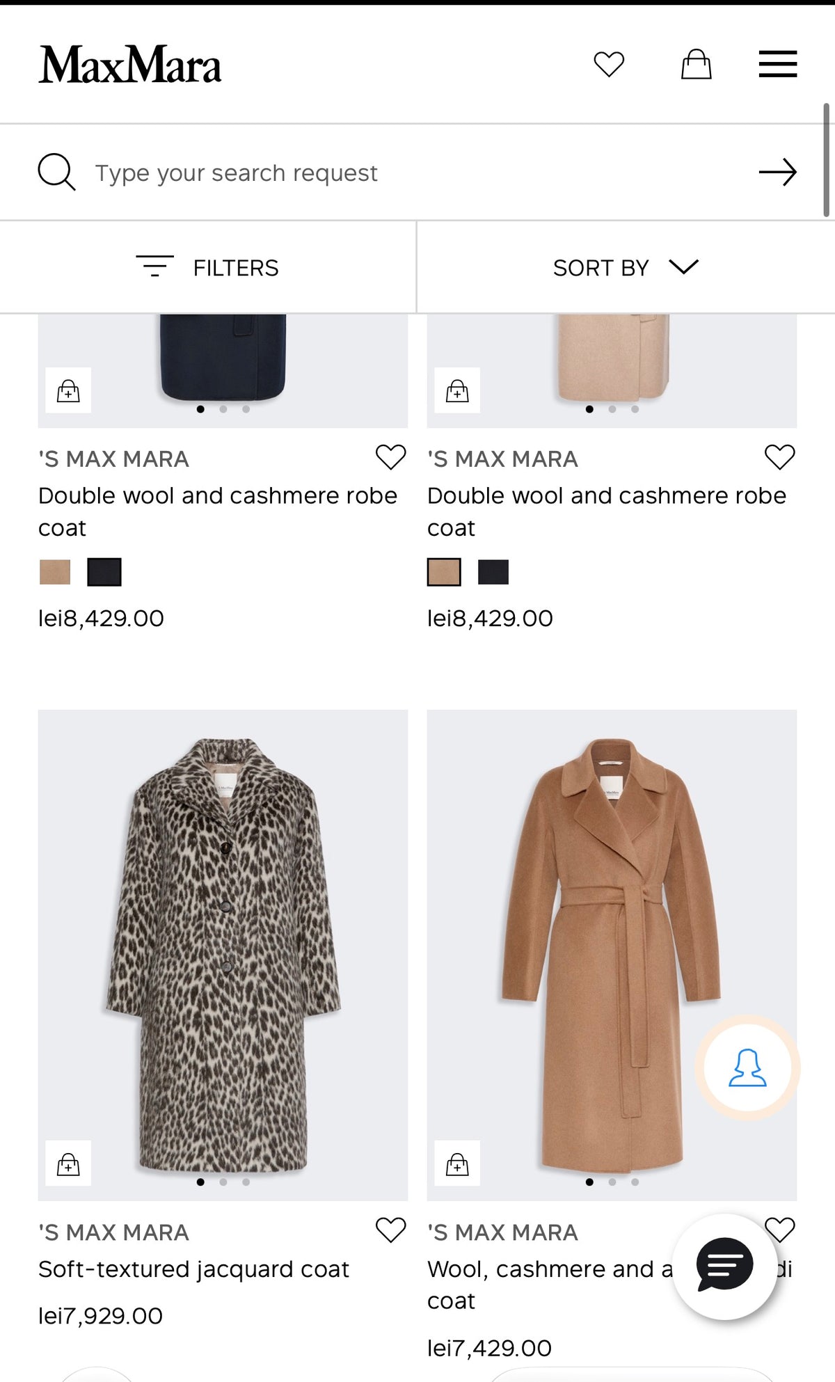 Palton petite Max Mara negru lucrat manual din stofă extrafina de lana cu fața dublă