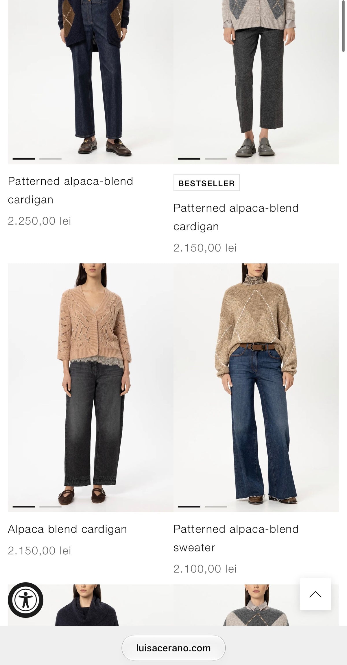 Cardigan luxury Luisa Cerano din baby mohair și lana cu aplicații manuale