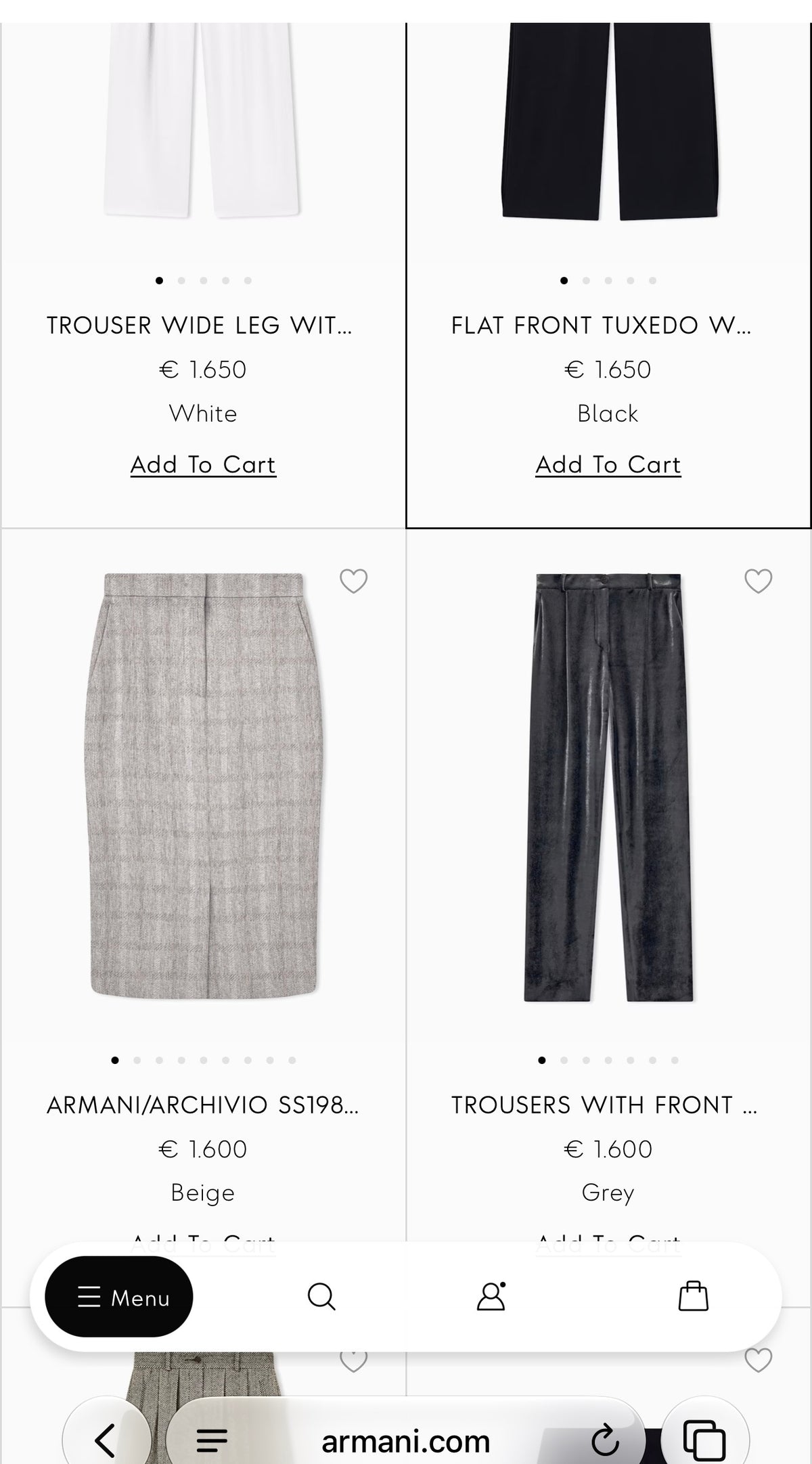 Pantaloni ultra luxury Giorgio Armani din lana extrafina cu talie generoasă