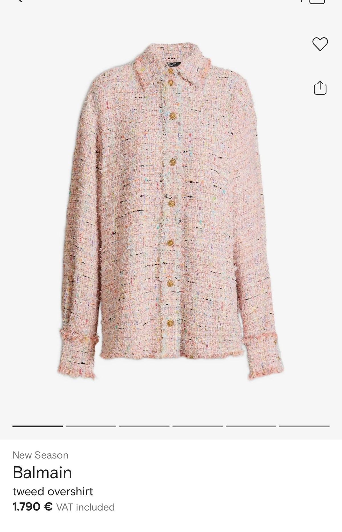 Cămașa vintage Balmain din lana extrafina silver gray