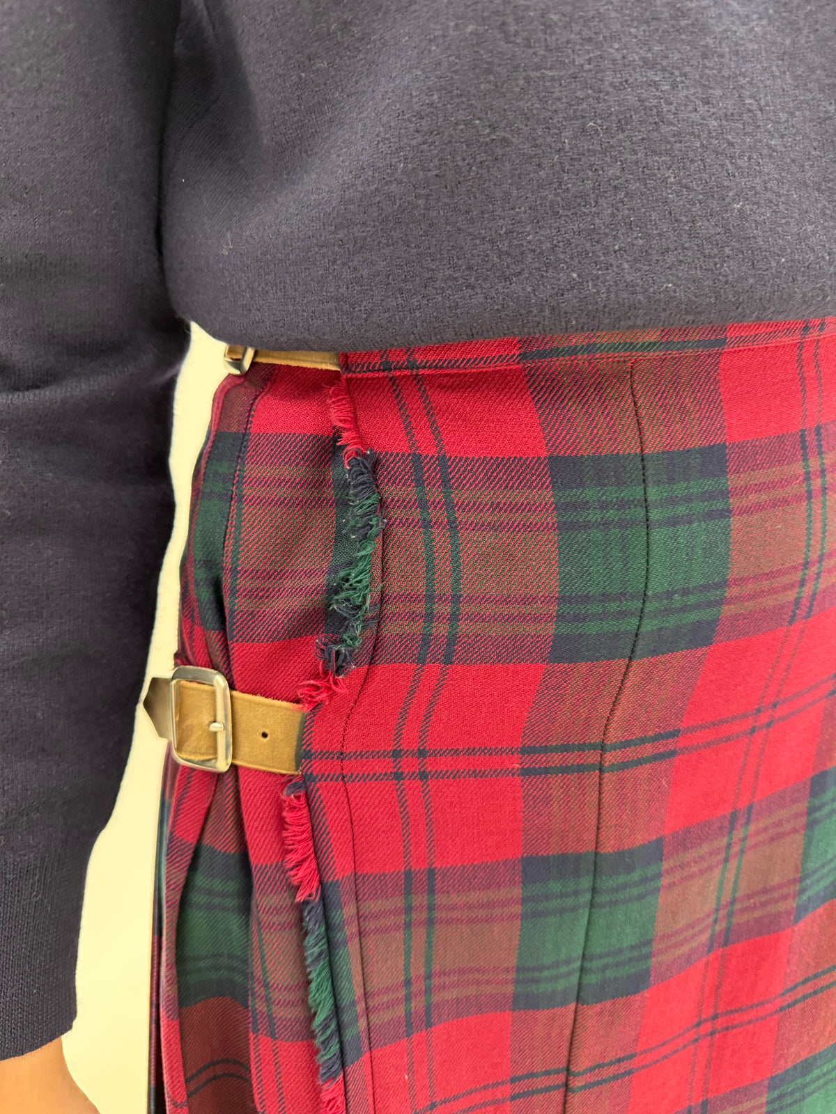 Fustă Burberry din tartan de lana în combinație clasică de culori midi lung