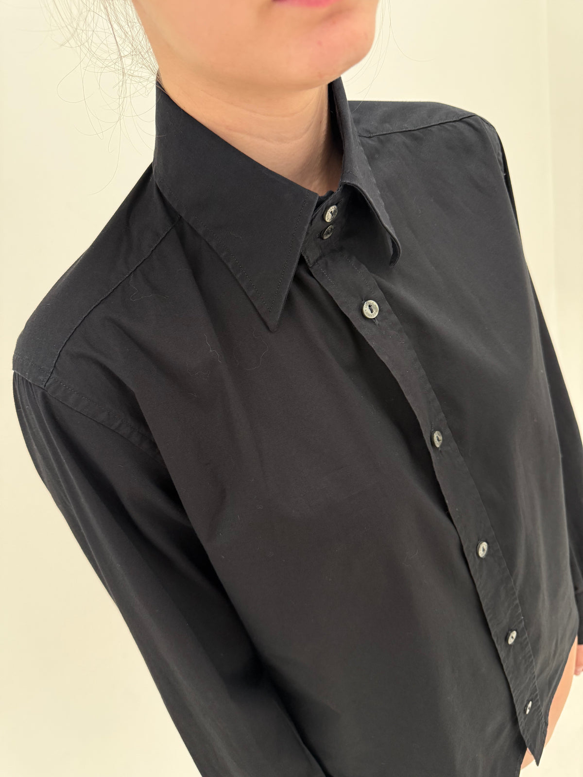 Cămașa neagră Dolce&Gabbana din poplin de bumbac