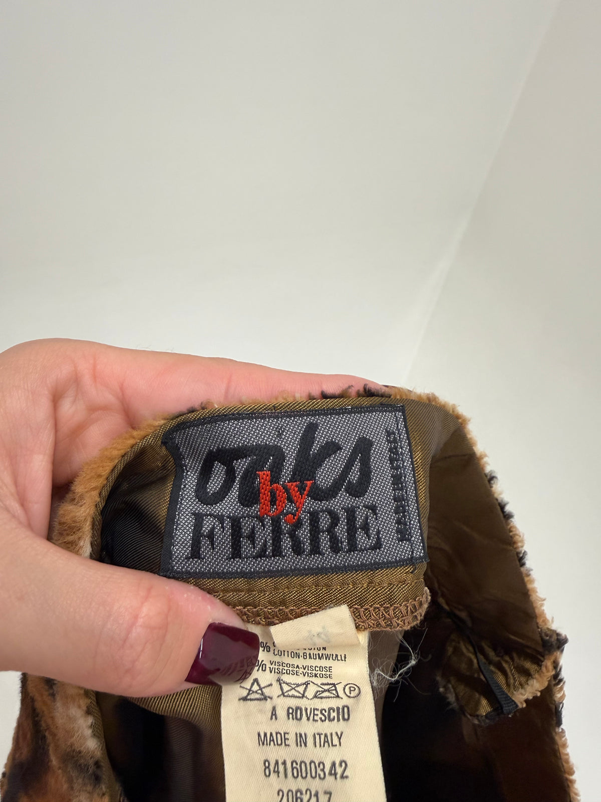 Fustă Gianfranco Ferre din blăniță animal print cu talie ultra înaltă