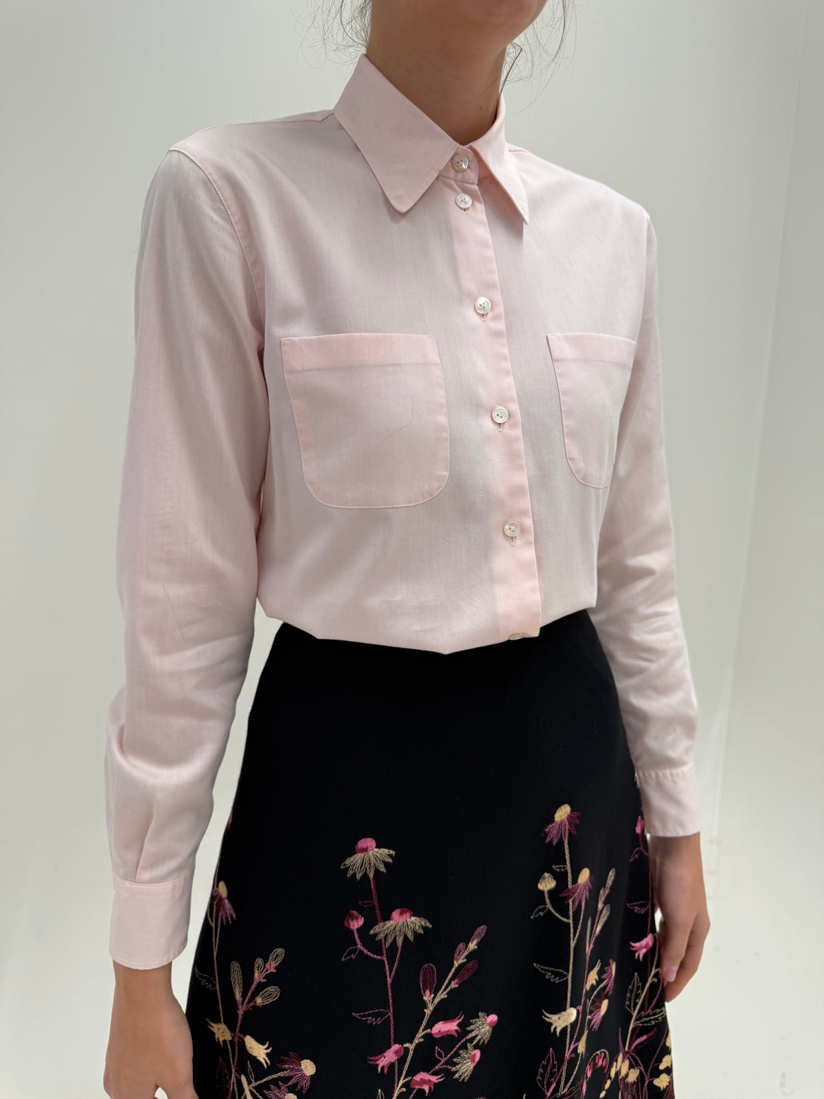 Cămașa de brand super premium powder Pink din poplin de bumbac