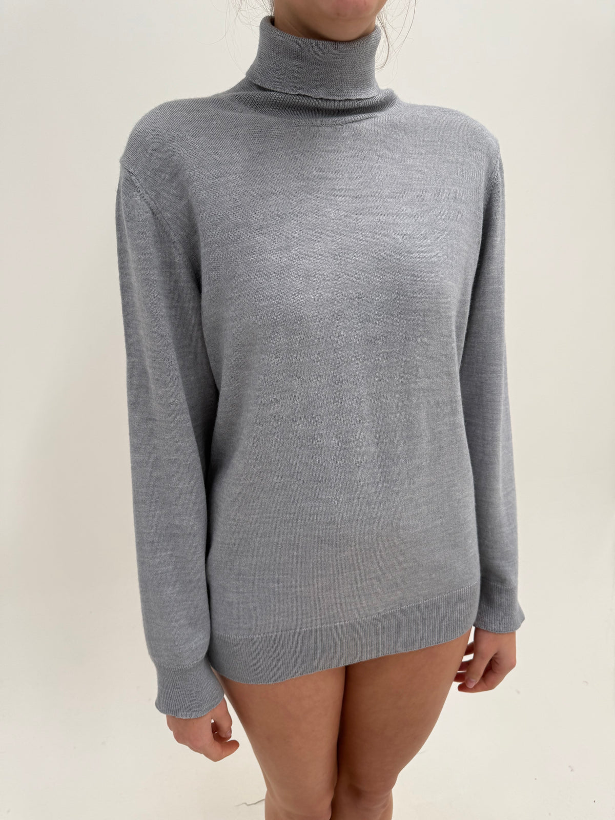 Maleta silver gray din lana extrafina