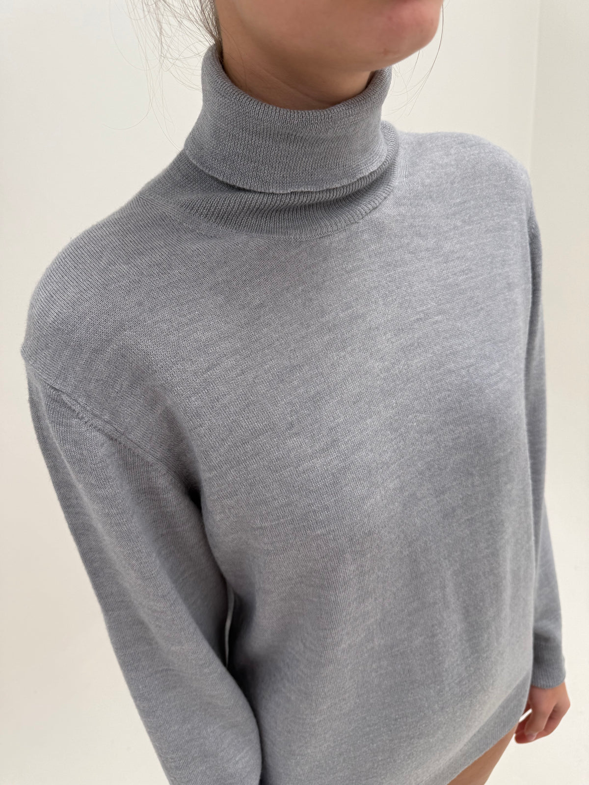 Maleta silver gray din lana extrafina