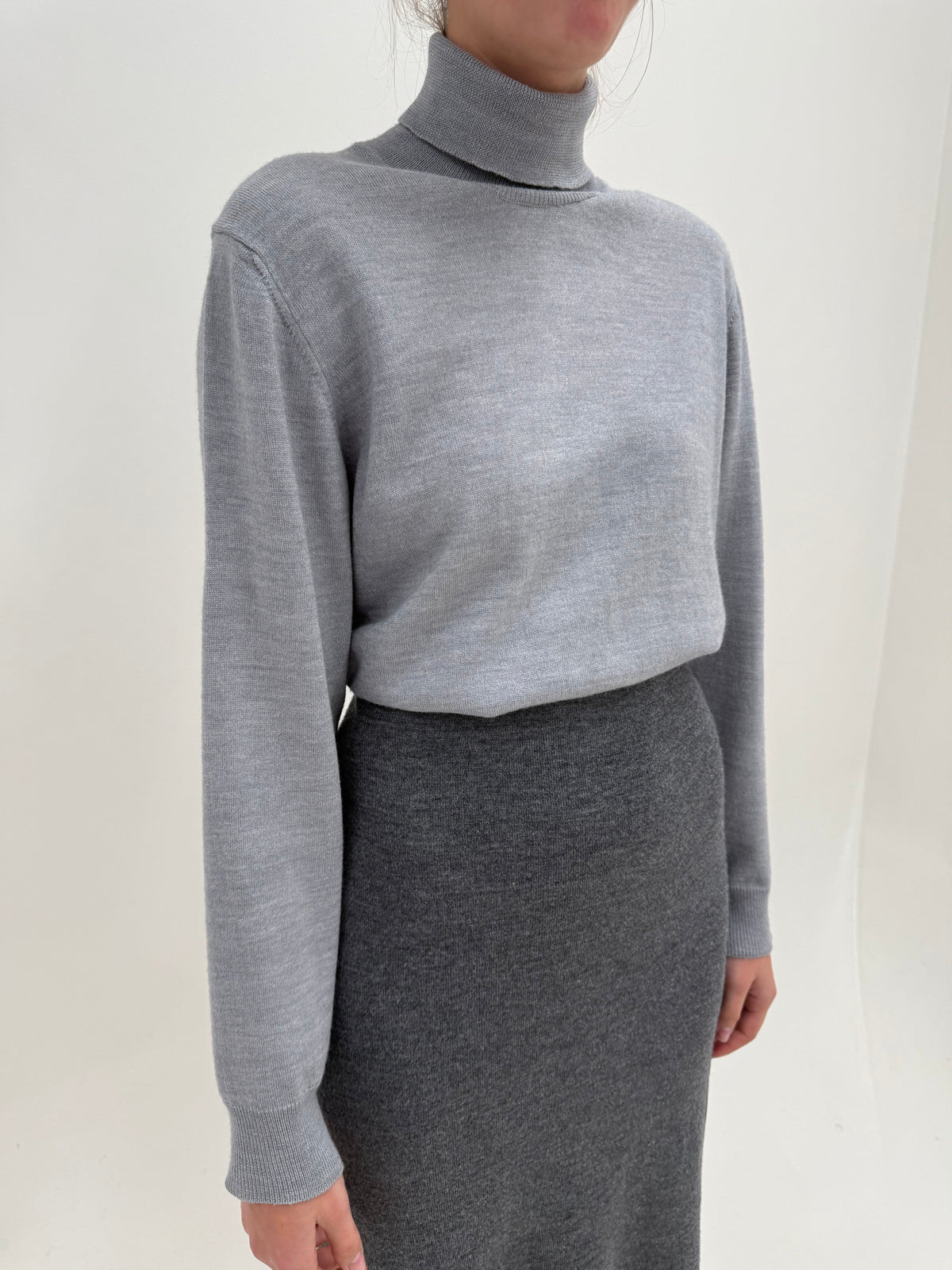 Maleta silver gray din lana extrafina