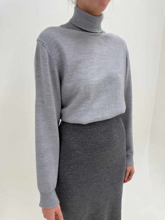Maleta silver gray din lana extrafina