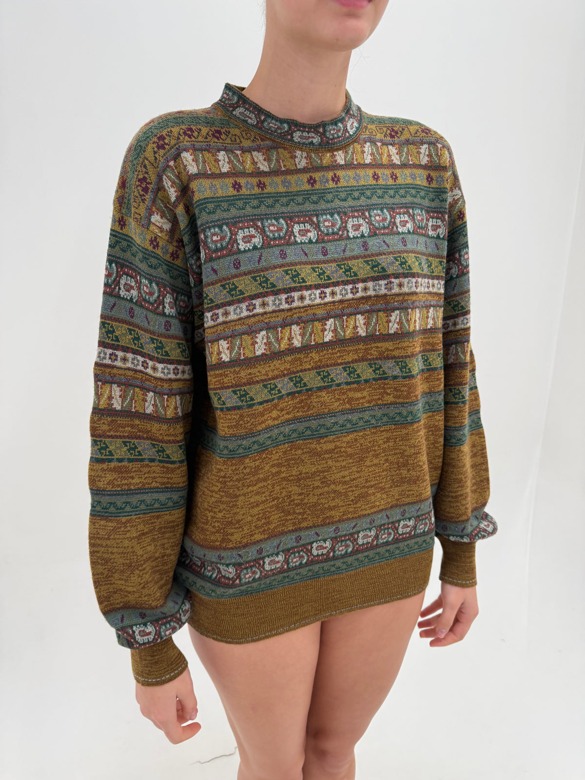 Maleta chimney vintage Kenzo din lana groasă extrafina în culori superbe