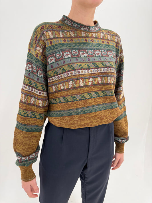 Maleta chimney vintage Kenzo din lana groasă extrafina în culori superbe