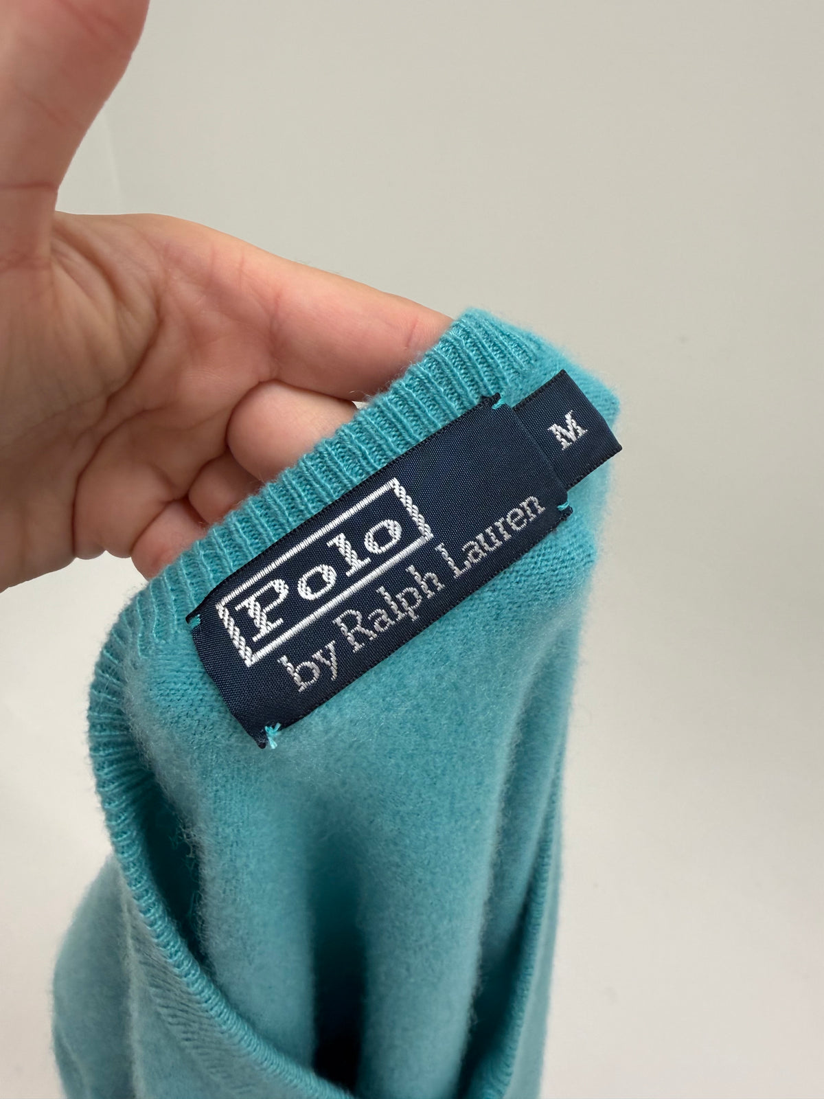 Pulover Polo Ralph Lauren din cașmir gros multiply turcoaz în anchior