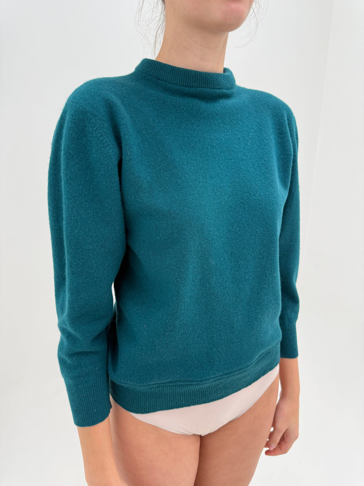 Maleta chimney petite pine green din lana extrafina cu Angora