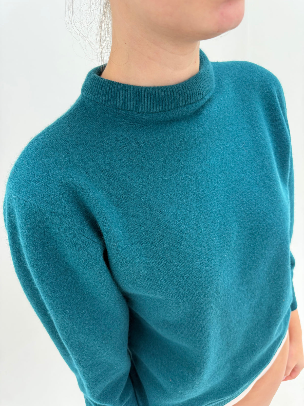 Maleta chimney petite pine green din lana extrafina cu Angora