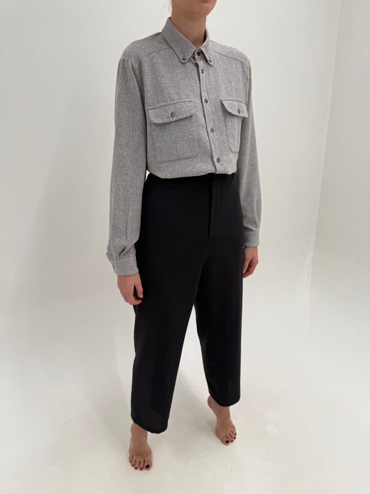 Pantaloni ultra luxury Giorgio Armani din lana extrafina cu talie generoasă