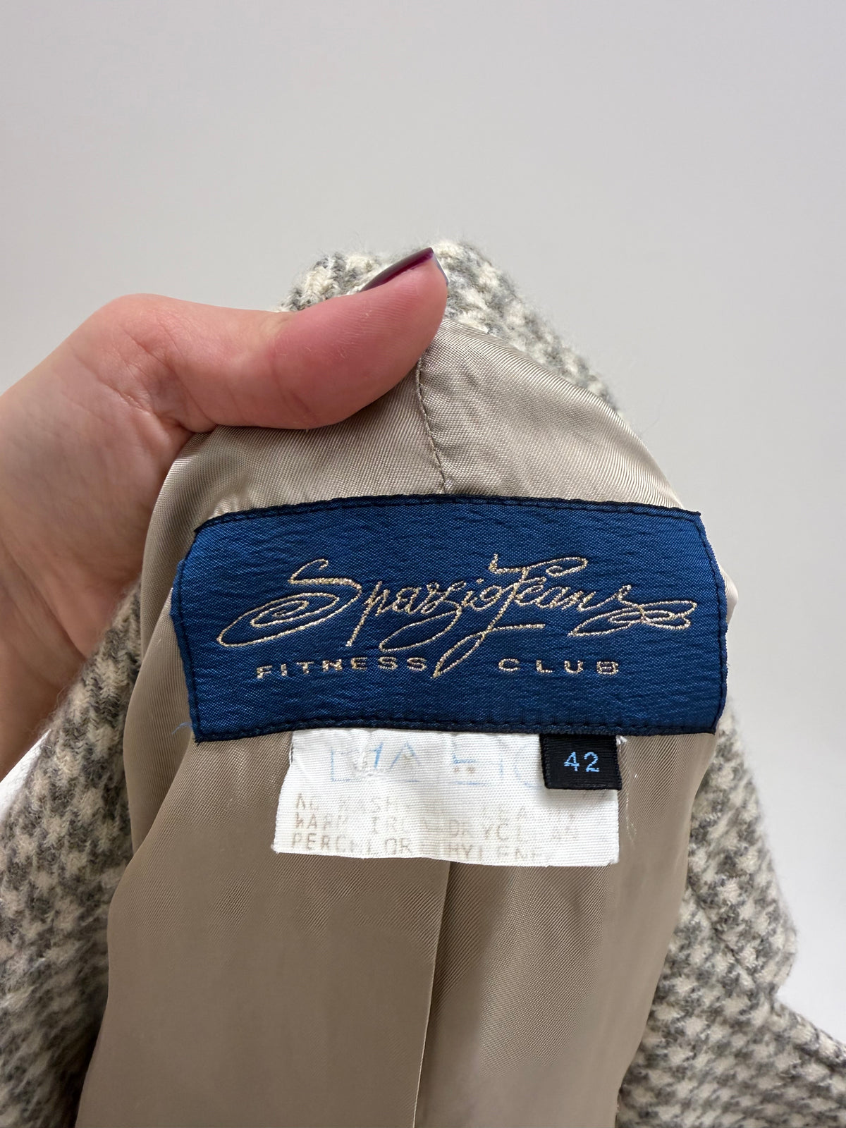Jacheta vintage cu broderie superbă din tweed gros pied de coq de lana extrafina