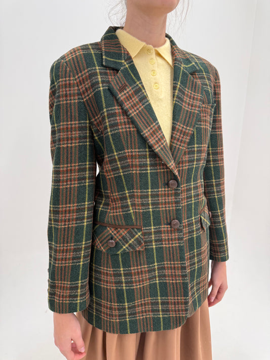 Sacou din tartan gros de lana în culori superbe și croi lung