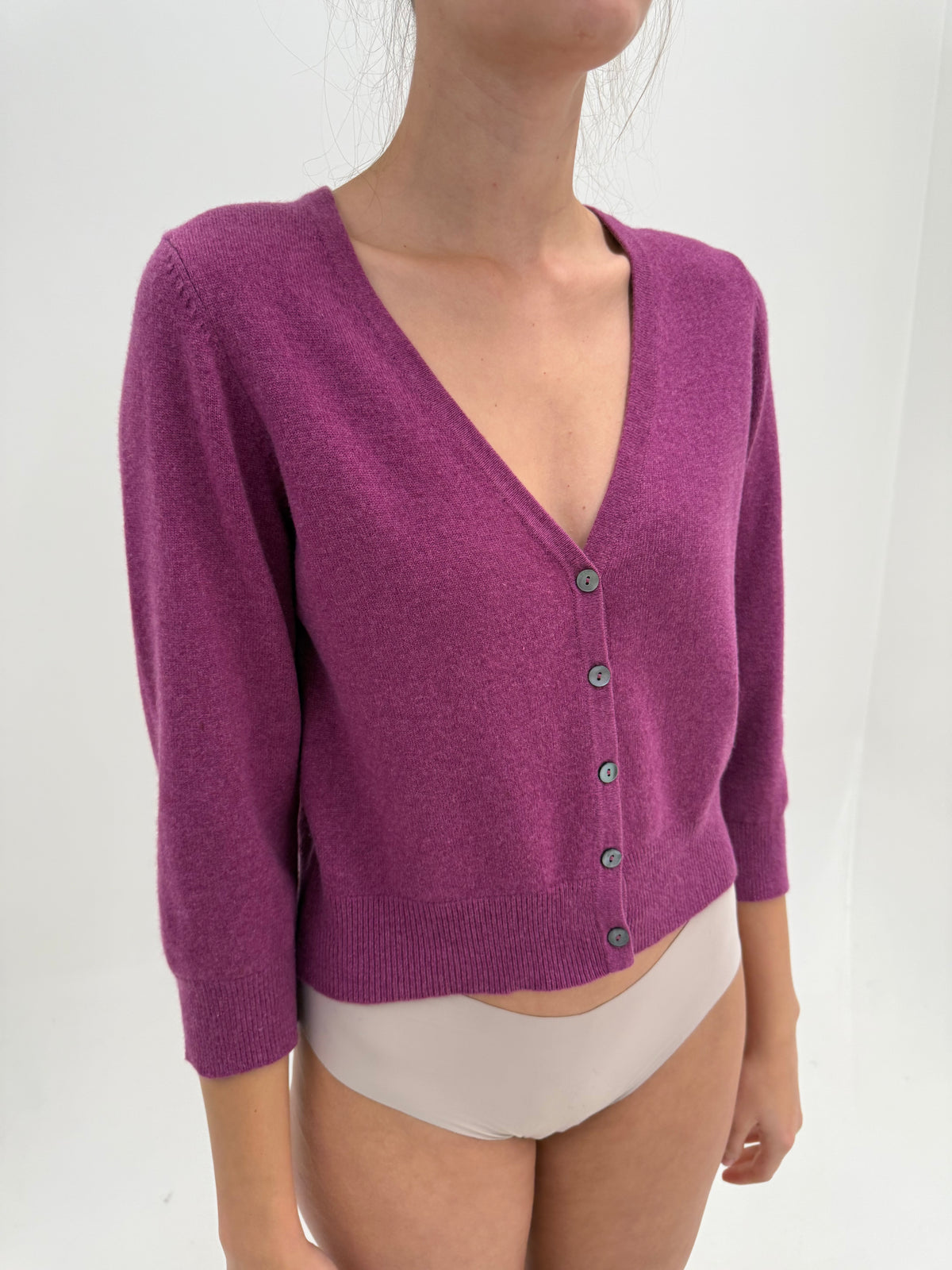 Cardigan din cașmir orchid purple în anchior