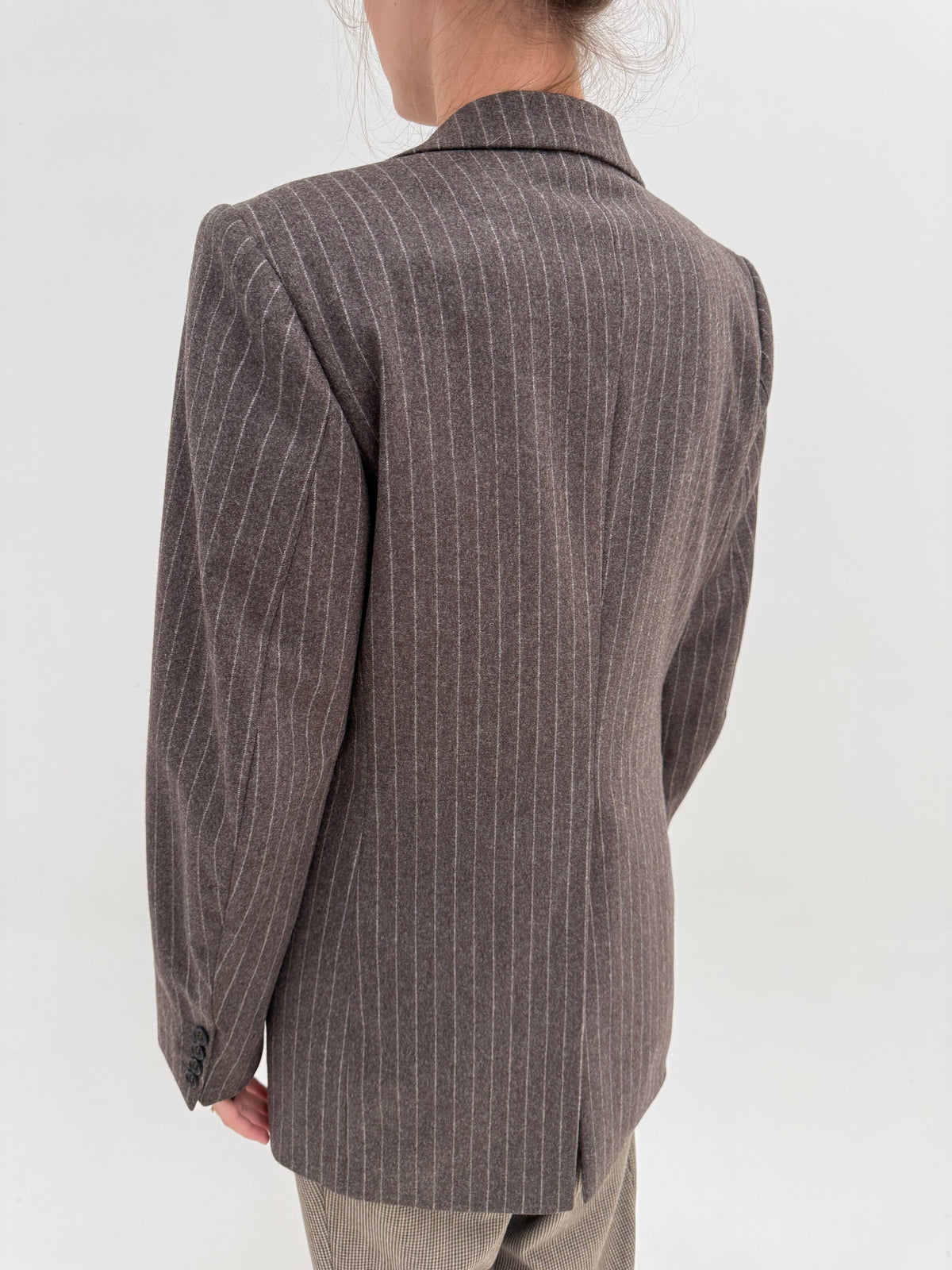 Sacou old vintage anii 70 cu revere super late tall din Heavyweight Wool Flannel
