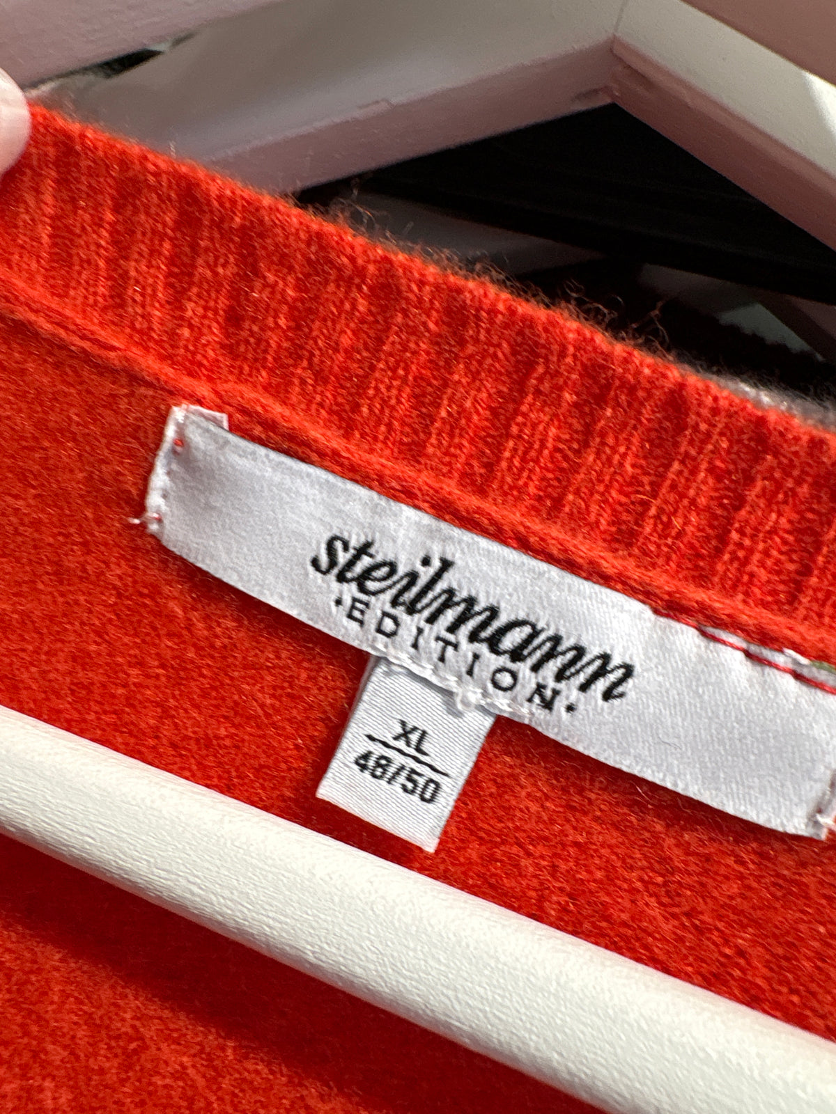 Cardigan gros oranj de brand premium din lana plină extrafina