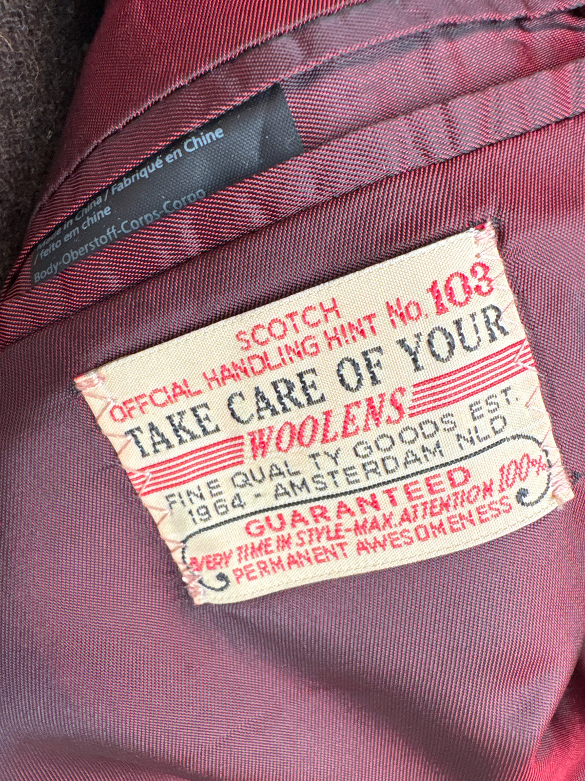 Sacou chocolate brown de brand premium Scotch&Soda din tweed 70% lana