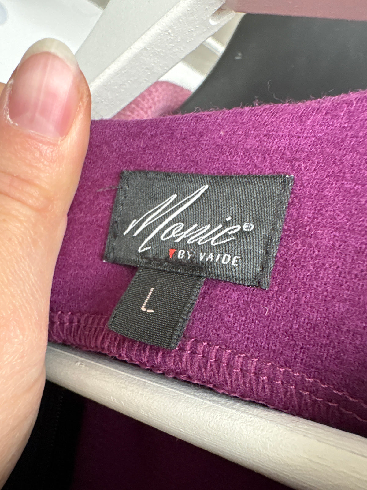 Rochie orchid purple din boiled wool in croi modernist de ani 50 superbă