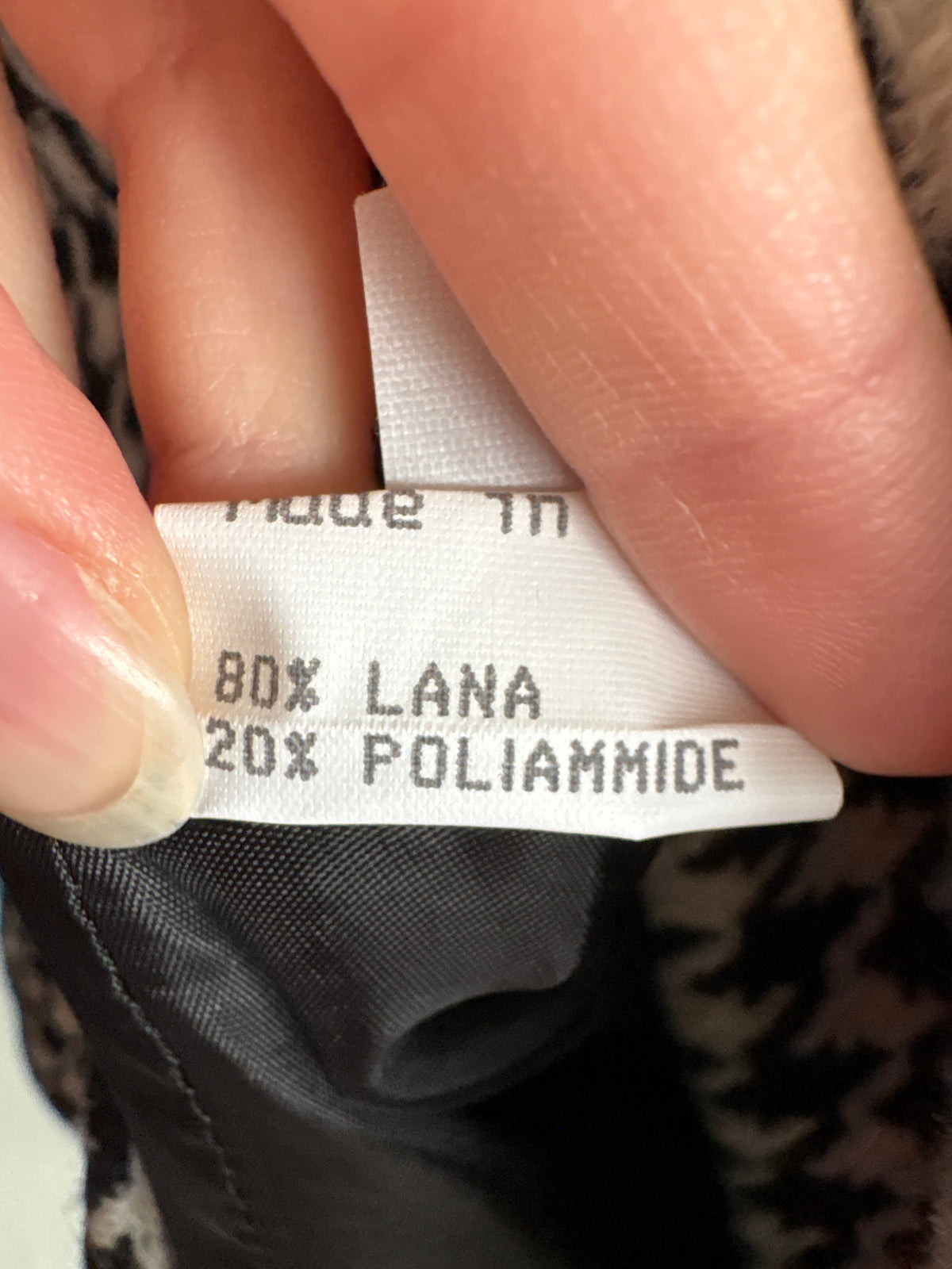 Sacou din tweed gros excepțional pied de coq de lana în croi cambrat