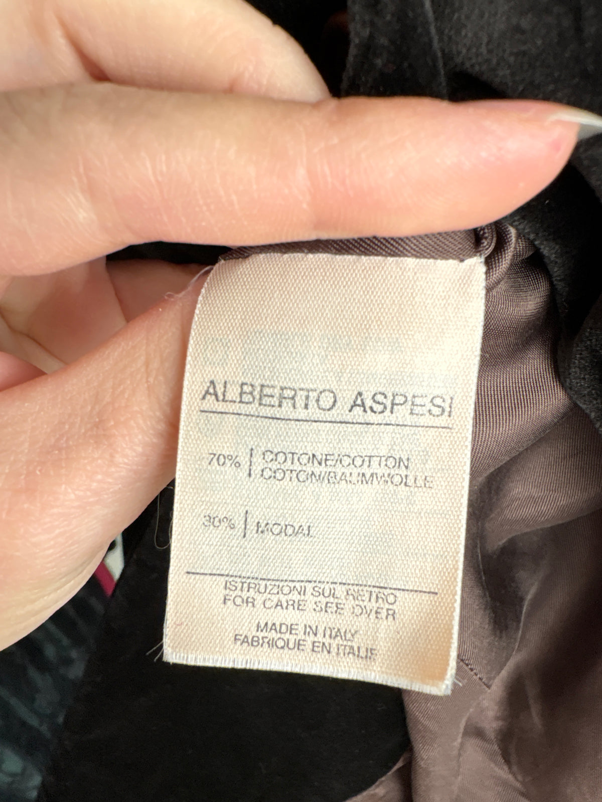 Sacou de brand luxury Aspesi petite in croi cambrat din catifea very dark brown