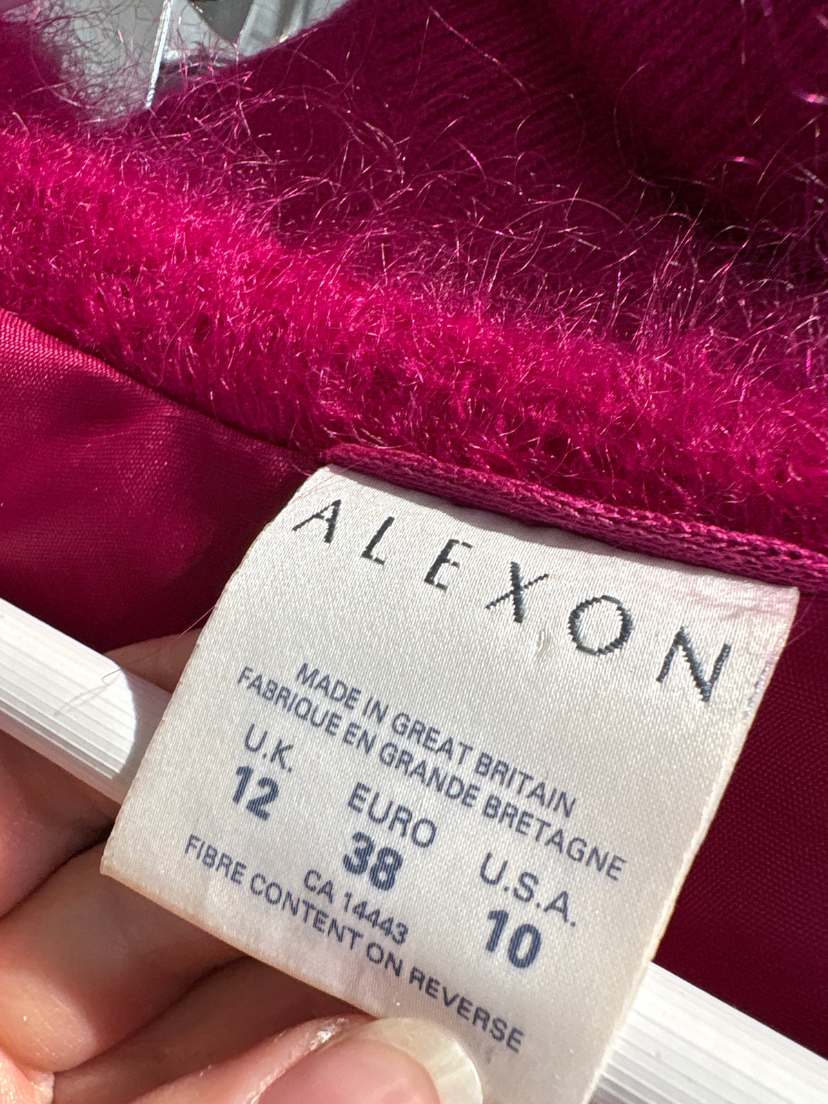 Jacheta vintage fucsia spectaculoasă din mohair în croi minimalist