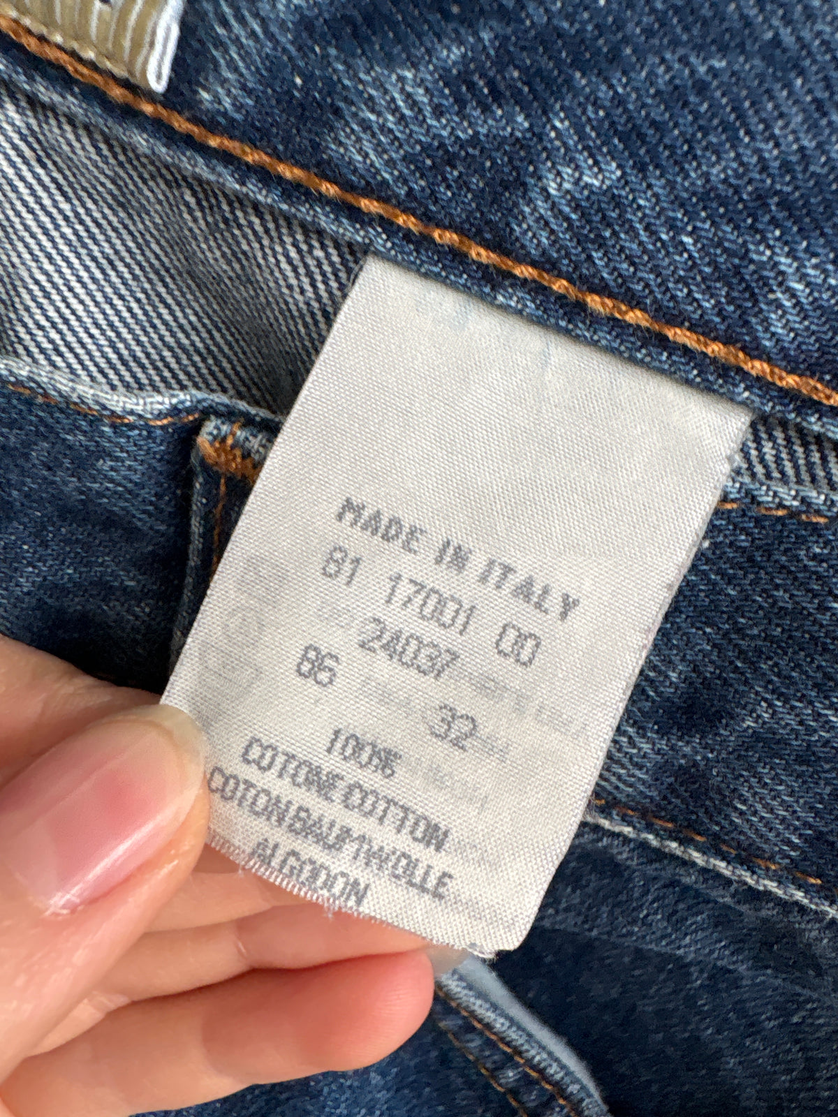 Jeans tall luxury Cerutti din denim gros de bumbac indigo wash mom fit
