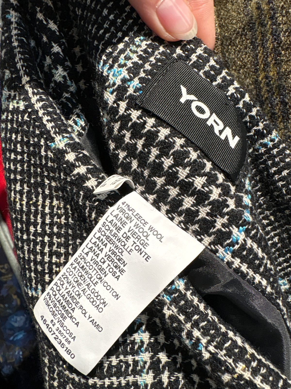 Fustă din tweed de lana cu bumbac oued de coq midi în bie cu inserții baby blue