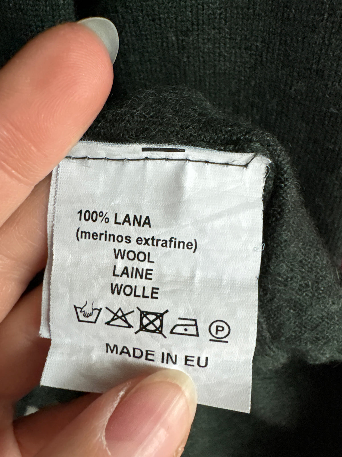 Pulover polo dark green din lana merino extrafina de gramaj mare