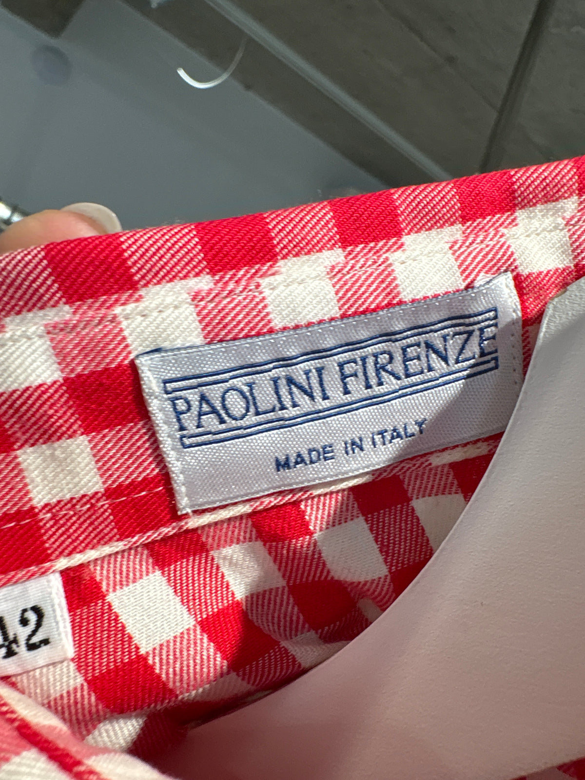 Cămașa vintage italian din bumbac premium gros gingham