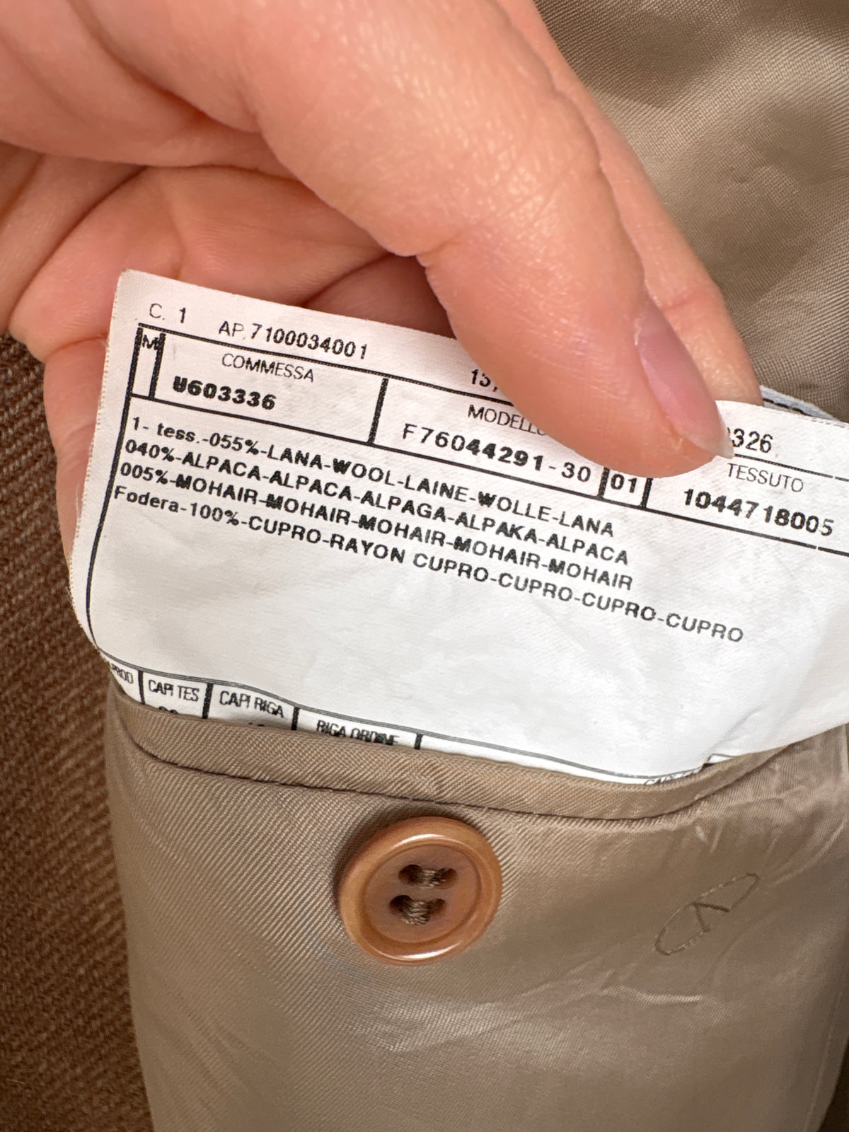 Sacou Valentino camel tall din tweed excepțional de alpaka, lana și mohair
