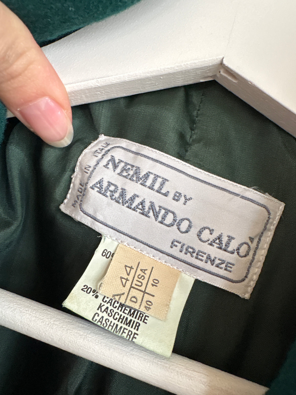 Sacou italian pune green cu natsuir bijuterie din stofă groasă de lana și cașmir