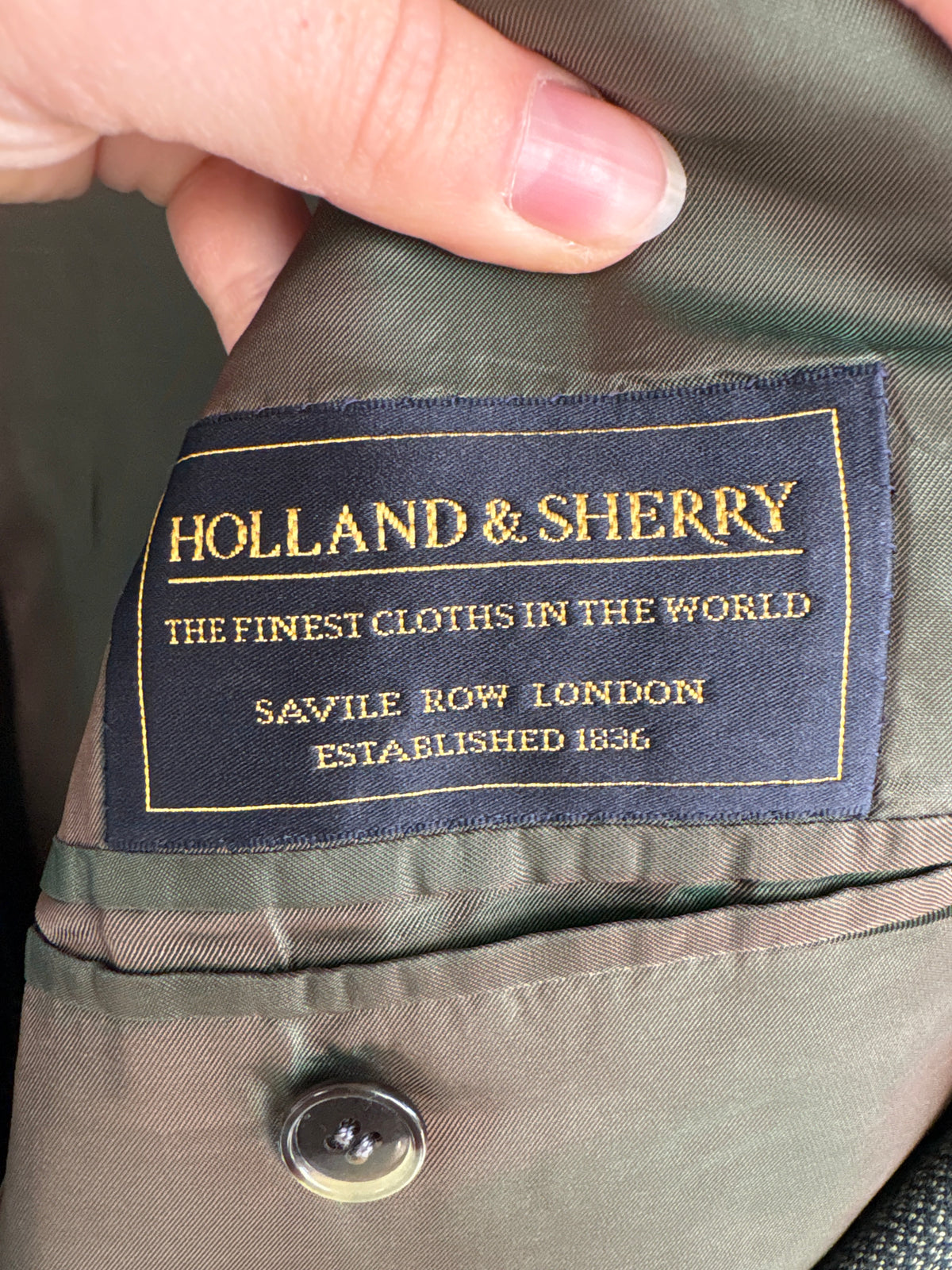 Sacou ultra luxury din stofă Holland & Sherry British Heritage petite